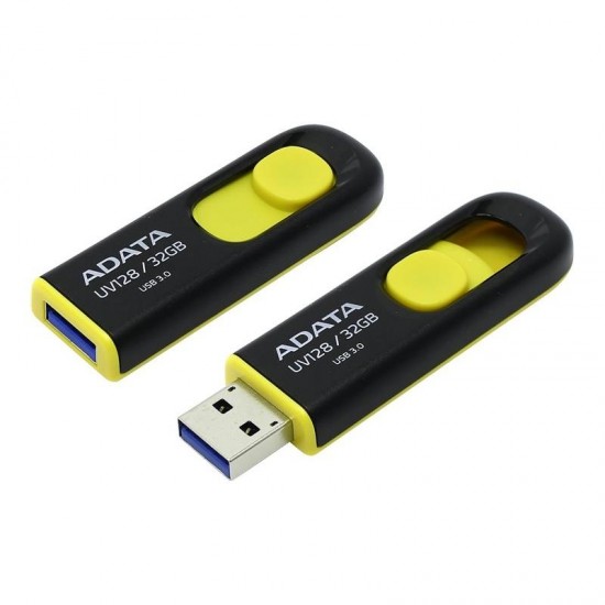 USB Flash Drive ADATA 32GB, UV128, USB3.1, Negru si Galben 