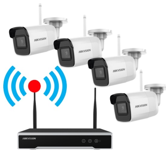 Kit sistem supraveghere video Wi-Fi 4 camere 2MP+ NVR 4 canale HIKVISION Kit supraveghere IP Wi-Fi image