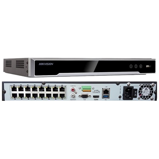 NVR 4K 16 canale 8MP, PoE integrat 16 porturi, Alarma 4IN/1 OUT, HIKVISION DS-7616NI-K2-16P NVR image