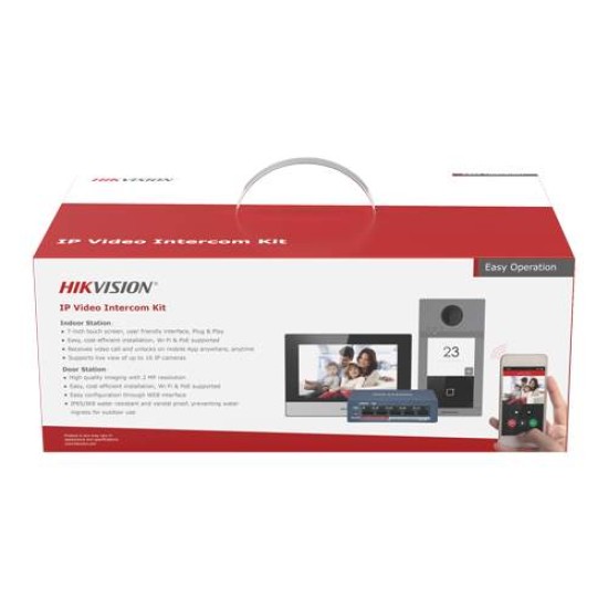KIT videointerfon pentru o familie, Wi-Fi 2.4Ghz, monitor 7 inch - HIKVISION Videointerfoane image