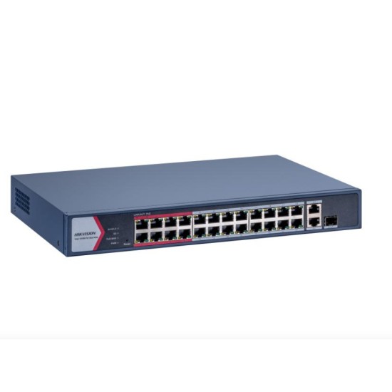 Switch 24 porturi PoE 100Mbps, 1 x Gigabit RJ45, 1 x Gigabit combo, Management - HIKVISION image