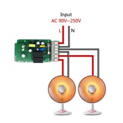 Comutator inteligent pentru 2 echipamente cu control internet wireless WiFi Comutator inteligent pentru 2 echipamente cu control internet wireless WiFi