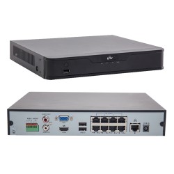 NVR 8 canale 1080P, PoE integrat 8 porturi, UNIVIEW NVR301-08B-P8