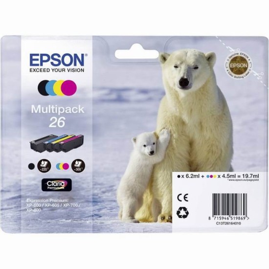 cartus cerneala Epson 26 CMYK (C13T26164010) 1x6.2 ml. 3x 4.5ml image