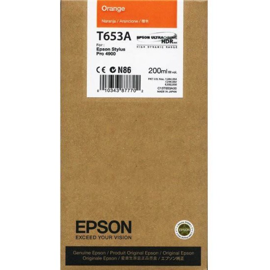cartus cerneala Epson T653A Orange (C13T653A00) 200ml image